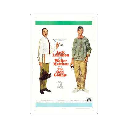 The Odd Couple 1968 Movie Poster - STICKER Vinyl Kiss-Cut Decal 6 Inch White - The Sticker Space