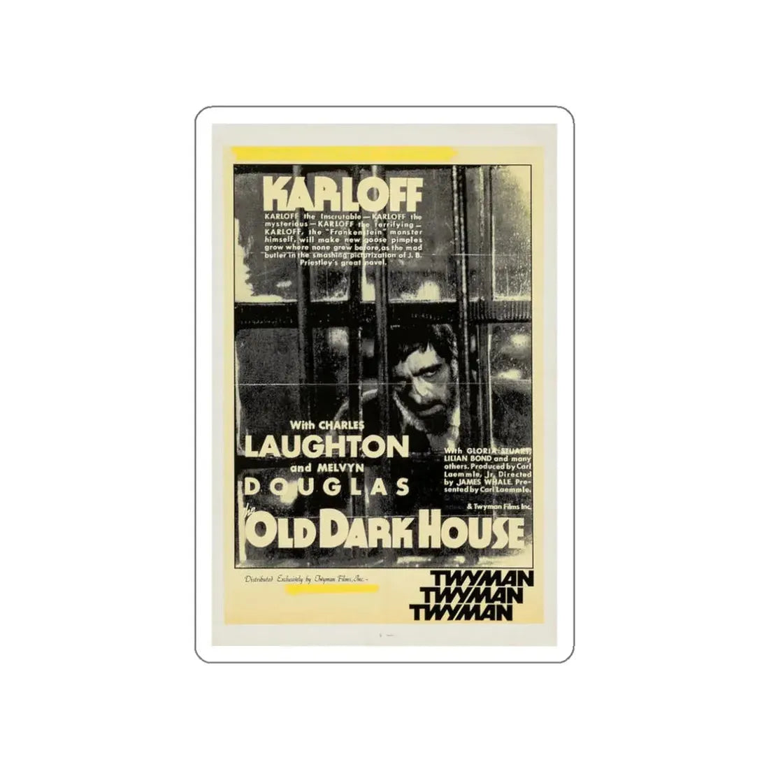 THE OLD DARK HOUSE 1932 Movie Poster STICKER Vinyl Die-Cut Decal 3 Inch - The Sticker Space