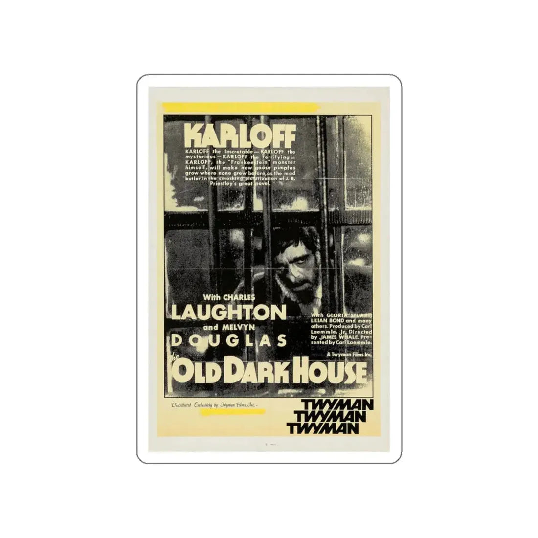 THE OLD DARK HOUSE 1932 Movie Poster STICKER Vinyl Die-Cut Decal 5 Inch - The Sticker Space