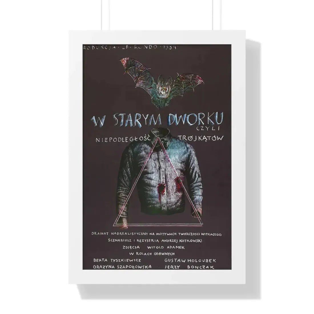 THE OLD MANOR OF LOOSE TRIANGLES 1985 - Framed Movie Poster 16″ x 24″ White - The Sticker Space