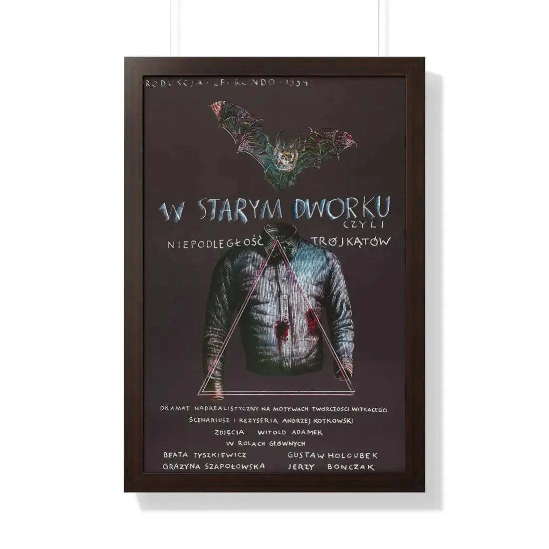 THE OLD MANOR OF LOOSE TRIANGLES 1985 - Framed Movie Poster 20" x 30" Walnut - The Sticker Space