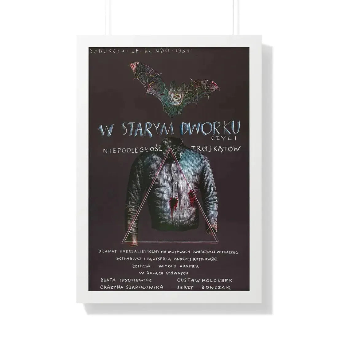 THE OLD MANOR OF LOOSE TRIANGLES 1985 - Framed Movie Poster 20" x 30" White - The Sticker Space