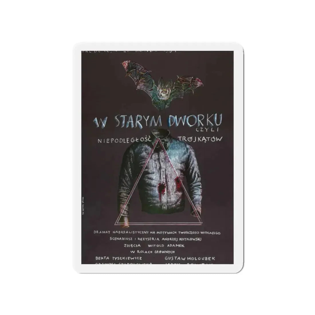 THE OLD MANOR OF LOOSE TRIANGLES 1985 Movie Poster - Refrigerator Magnet 2 Inch Die-Cut - The Sticker Space