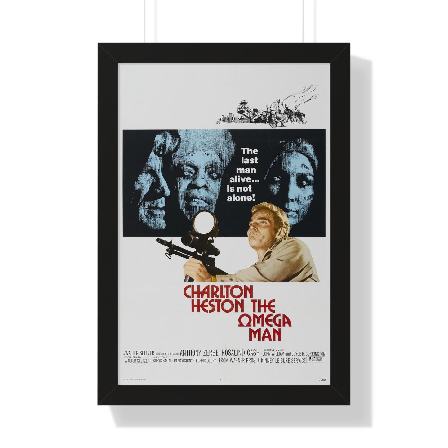 THE OMEGA MAN 1971 - Framed Movie Poster-16″ x 24″-The Sticker Space