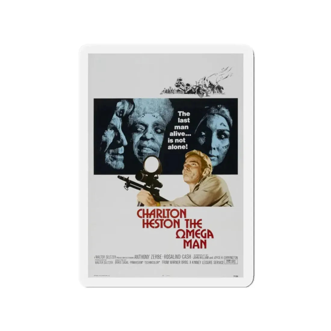THE OMEGA MAN 1971 Movie Poster - Refrigerator Magnet 2 Inch Die-Cut - The Sticker Space