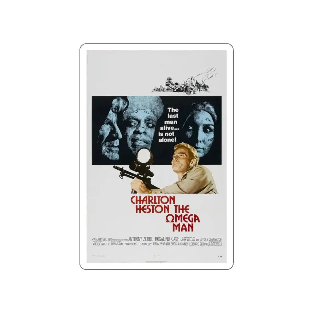 THE OMEGA MAN 1971 Movie Poster STICKER Vinyl Die-Cut Decal 4 Inch - The Sticker Space