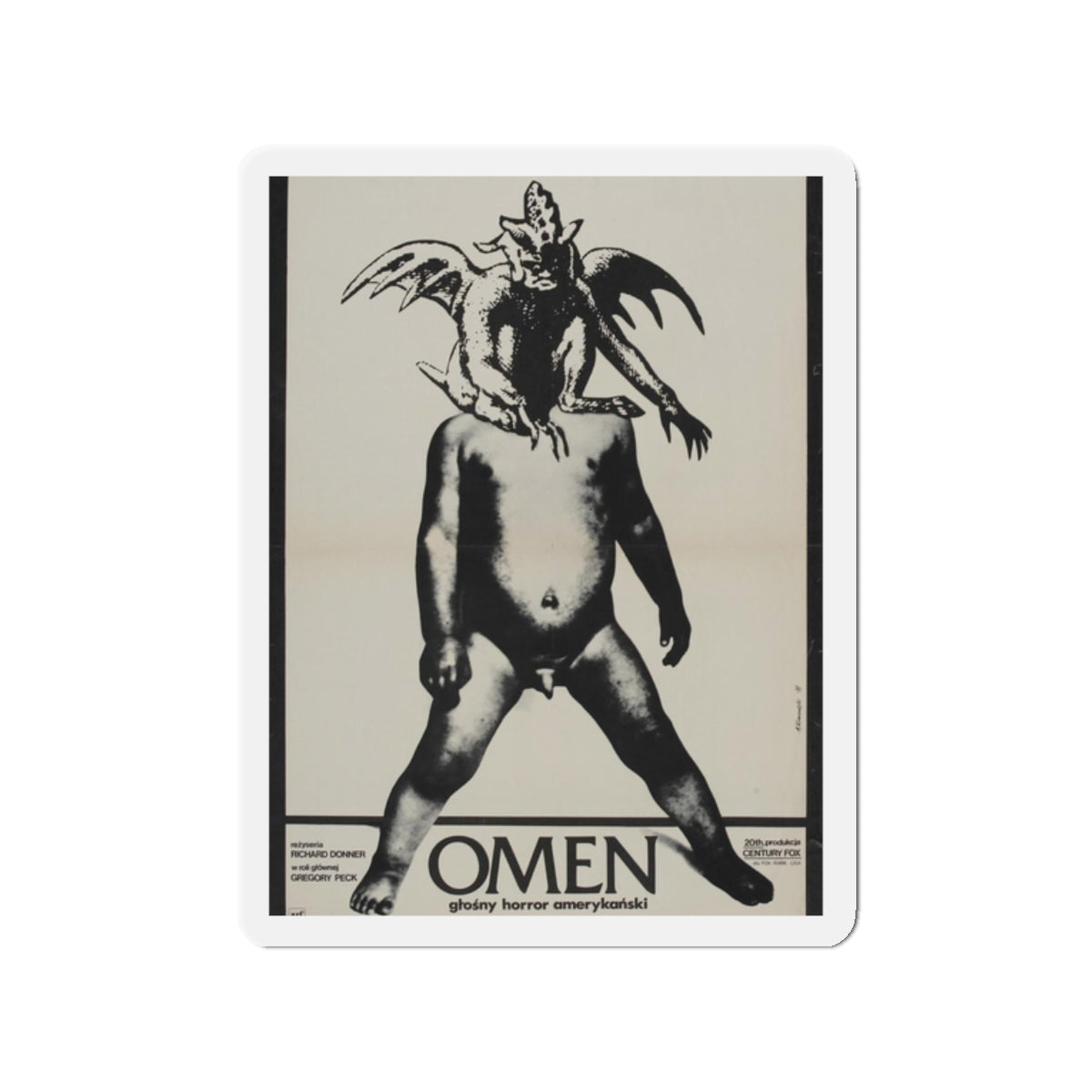 THE OMEN (POLISH) 1976 Movie Poster - Refrigerator Magnet-2 Inch-Die-Cut-The Sticker Space