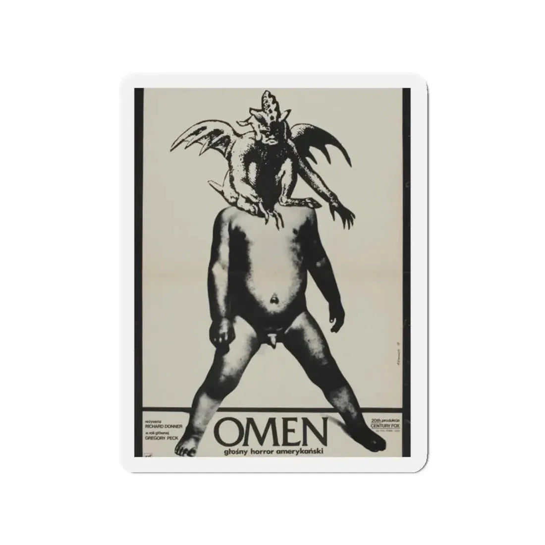 THE OMEN (POLISH) 1976 Movie Poster - Refrigerator Magnet 2 Inch Die-Cut - The Sticker Space
