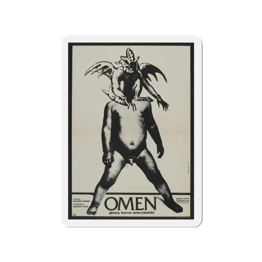 THE OMEN (POLISH) 1976 Movie Poster - Refrigerator Magnet 3 Inch Die-Cut - The Sticker Space