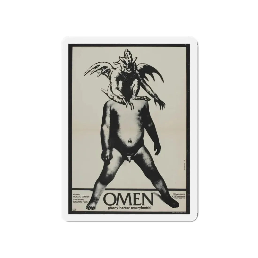 THE OMEN (POLISH) 1976 Movie Poster - Refrigerator Magnet 4 Inch Die-Cut - The Sticker Space