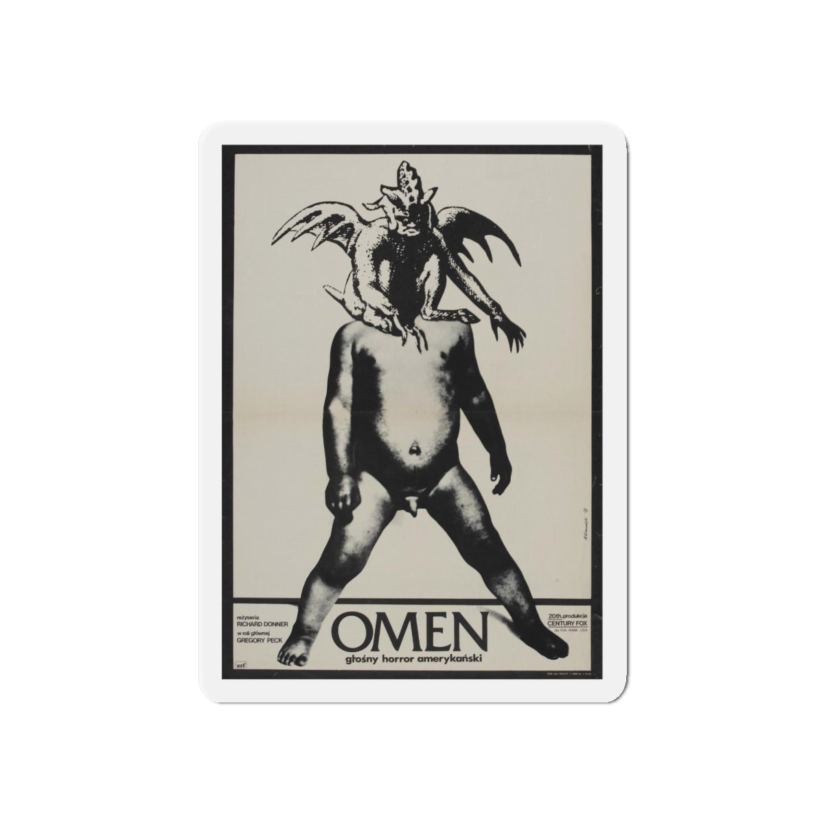 THE OMEN (POLISH) 1976 Movie Poster - Refrigerator Magnet-5 Inch-Die-Cut-The Sticker Space