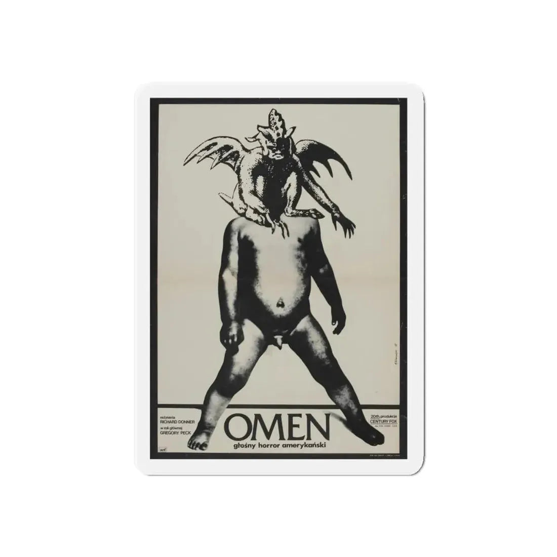 THE OMEN (POLISH) 1976 Movie Poster - Refrigerator Magnet 5 Inch Die-Cut - The Sticker Space