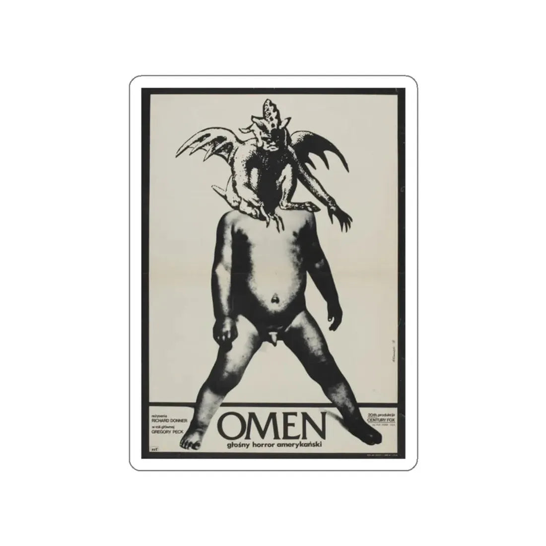 THE OMEN (POLISH) 1976 Movie Poster STICKER Vinyl Die-Cut Decal 2 Inch - The Sticker Space