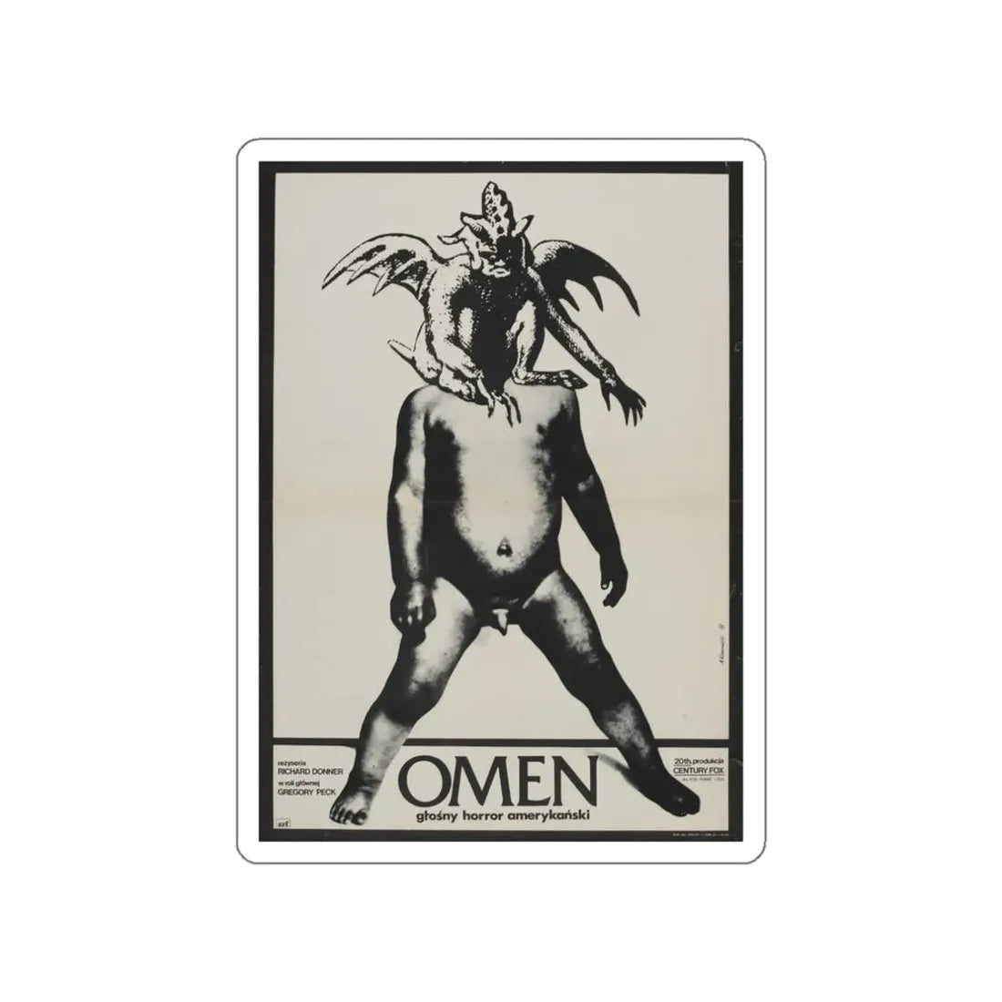 THE OMEN (POLISH) 1976 Movie Poster STICKER Vinyl Die-Cut Decal 3 Inch - The Sticker Space