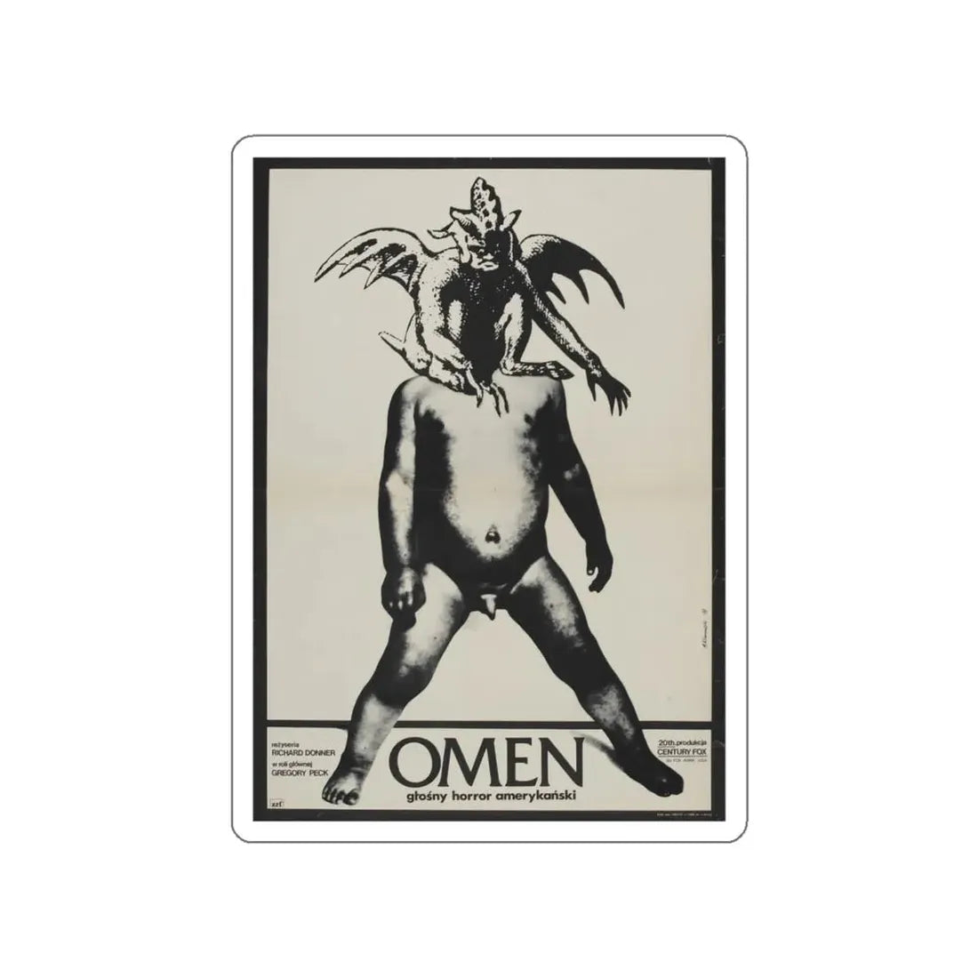 THE OMEN (POLISH) 1976 Movie Poster STICKER Vinyl Die-Cut Decal 4 Inch - The Sticker Space