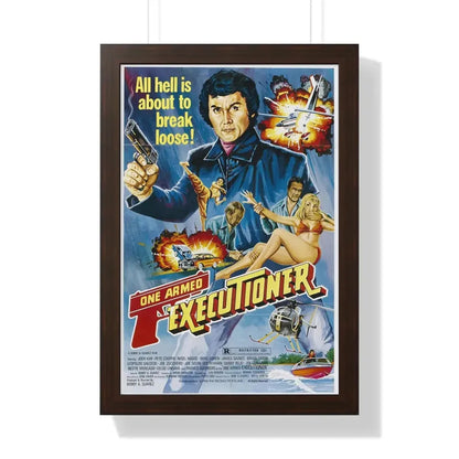 THE ONE ARMED EXECUTIONER 1981 - Framed Movie Poster 16″ x 24″ Walnut - The Sticker Space