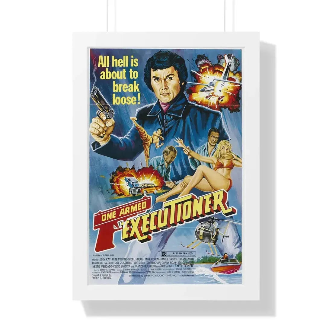 THE ONE ARMED EXECUTIONER 1981 - Framed Movie Poster 16″ x 24″ White - The Sticker Space