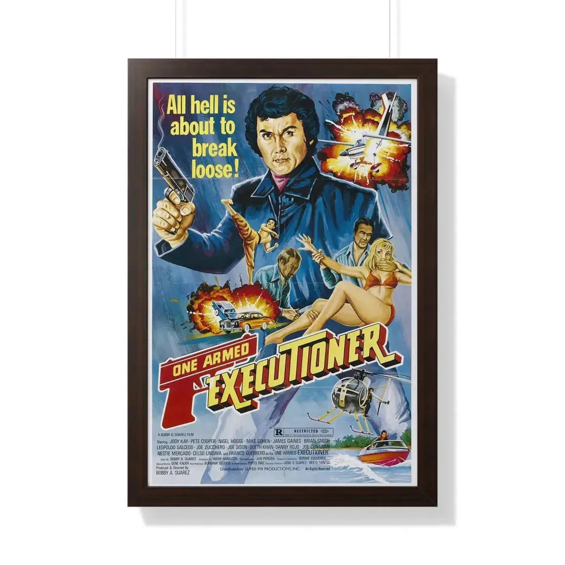 THE ONE ARMED EXECUTIONER 1981 - Framed Movie Poster 20" x 30" Walnut - The Sticker Space