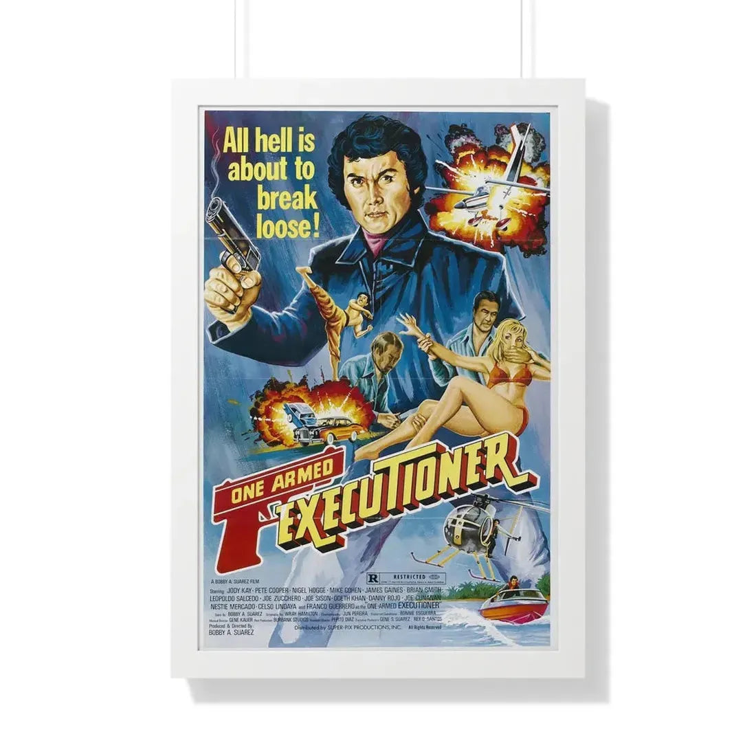 THE ONE ARMED EXECUTIONER 1981 - Framed Movie Poster 20" x 30" White - The Sticker Space