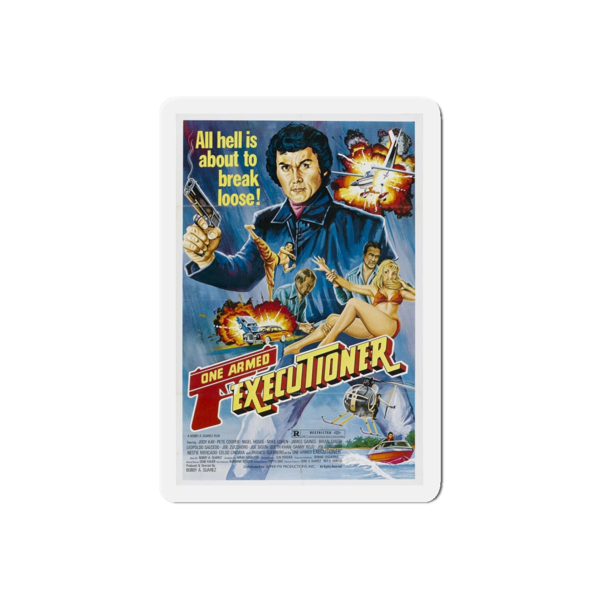 THE ONE ARMED EXECUTIONER 1981 Movie Poster - Refrigerator Magnet-5" x 5"-The Sticker Space