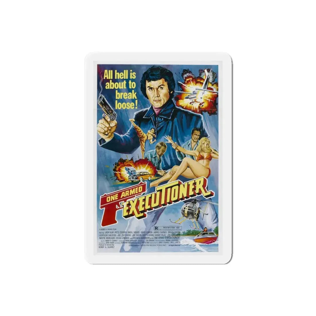 THE ONE ARMED EXECUTIONER 1981 Movie Poster - Refrigerator Magnet 6 Inch Die-Cut - The Sticker Space