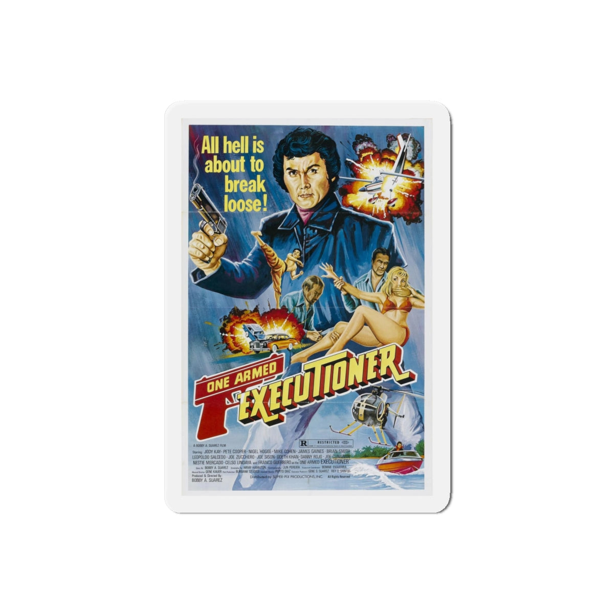 THE ONE ARMED EXECUTIONER 1981 Movie Poster - Refrigerator Magnet-6" × 6"-The Sticker Space