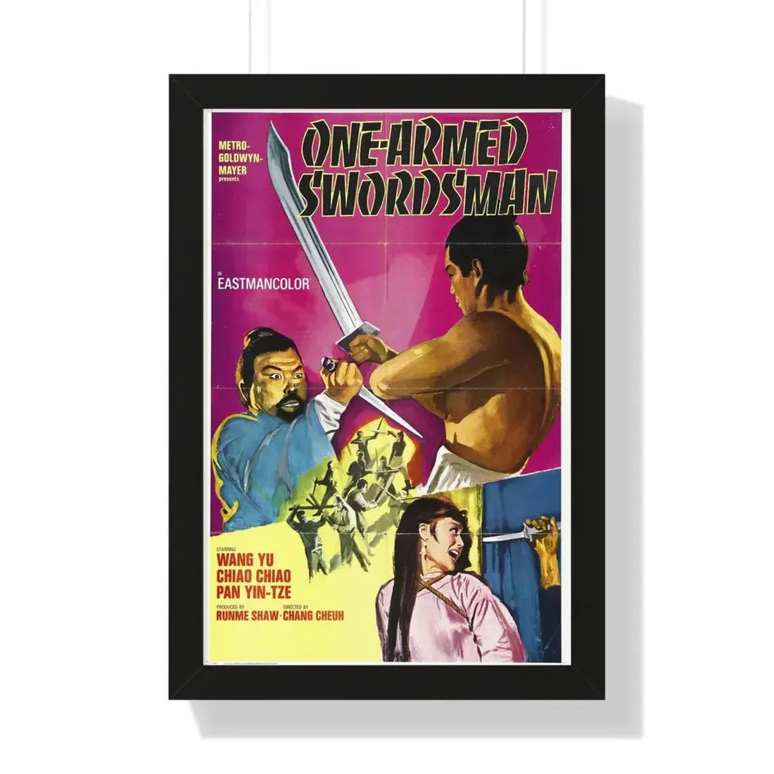 THE ONE-ARMED SWORDSMAN 1967 - Framed Movie Poster 16″ x 24″ Black - The Sticker Space
