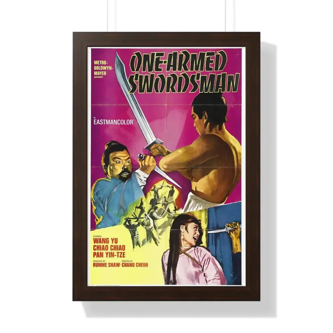 THE ONE-ARMED SWORDSMAN 1967 - Framed Movie Poster 16″ x 24″ Walnut - The Sticker Space