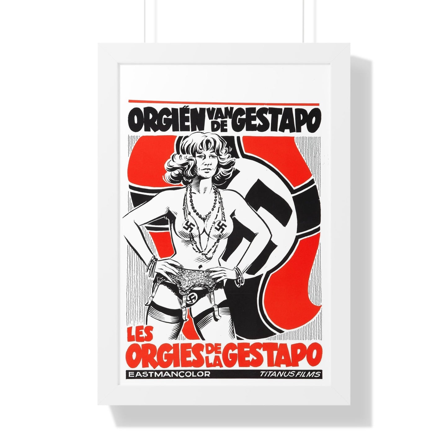 THE ORGIES OF THE GESTAPO (BELGIAN) 1977 - Framed Movie Poster-16″ x 24″-The Sticker Space