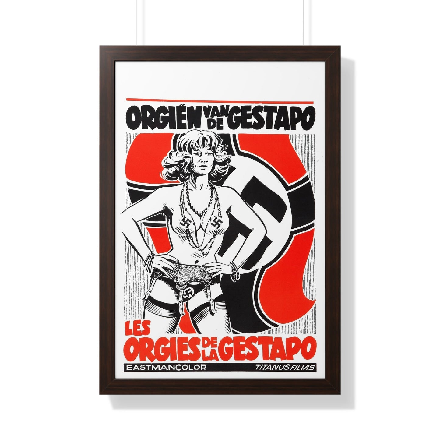 THE ORGIES OF THE GESTAPO (BELGIAN) 1977 - Framed Movie Poster-20" x 30"-The Sticker Space