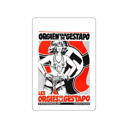 THE ORGIES OF THE GESTAPO (BELGIAN) 1977 Movie Poster STICKER Vinyl Die-Cut Decal-White-The Sticker Space
