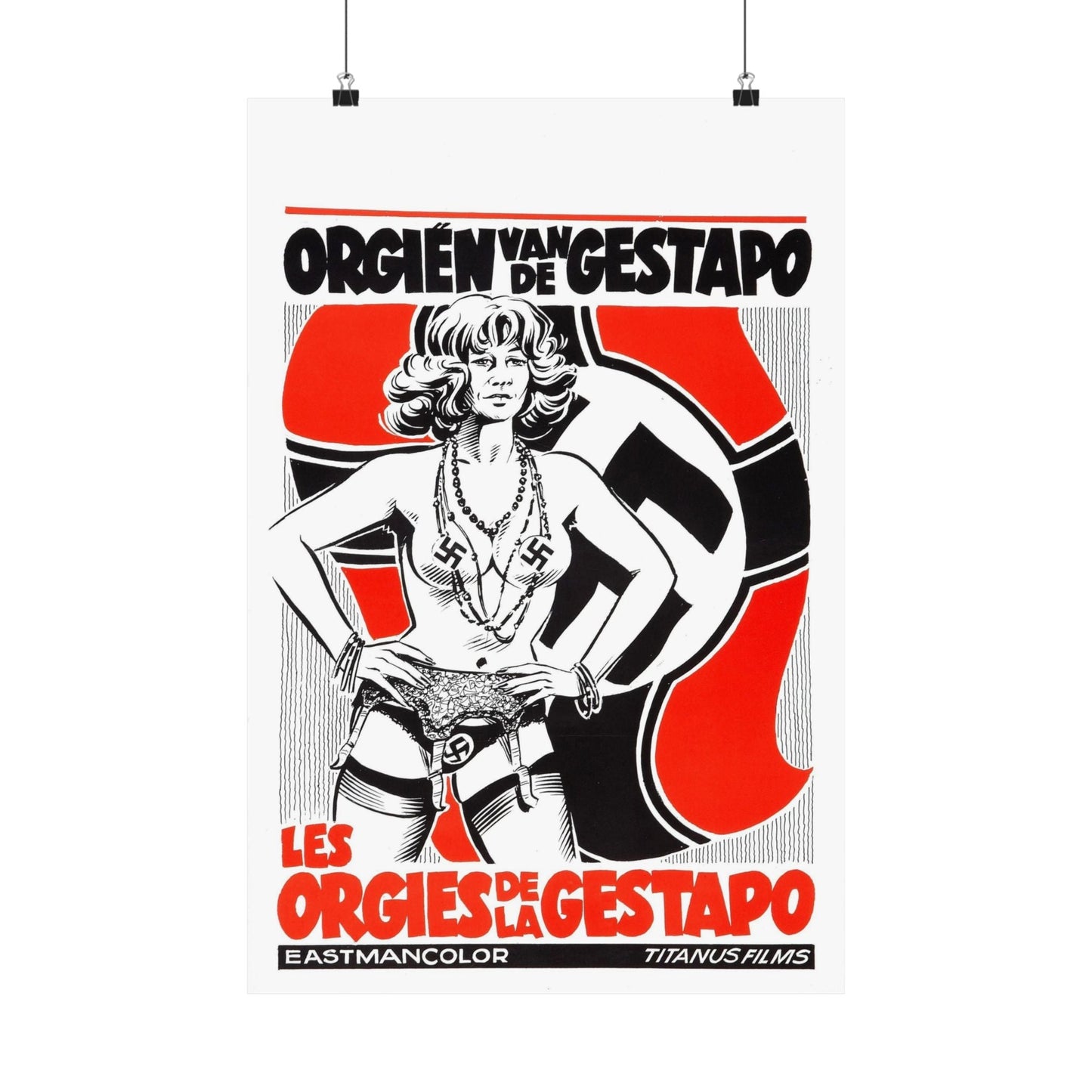 THE ORGIES OF THE GESTAPO (BELGIAN) 1977 - Paper Movie Poster-16″ x 24″-The Sticker Space