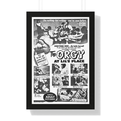 THE ORGY AT LIL'S PLACE 1963 - Framed Movie Poster 16″ x 24″ Black - The Sticker Space