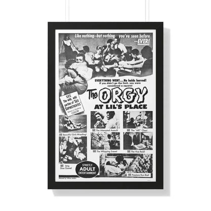 THE ORGY AT LIL'S PLACE 1963 - Framed Movie Poster 20" x 30" Black - The Sticker Space