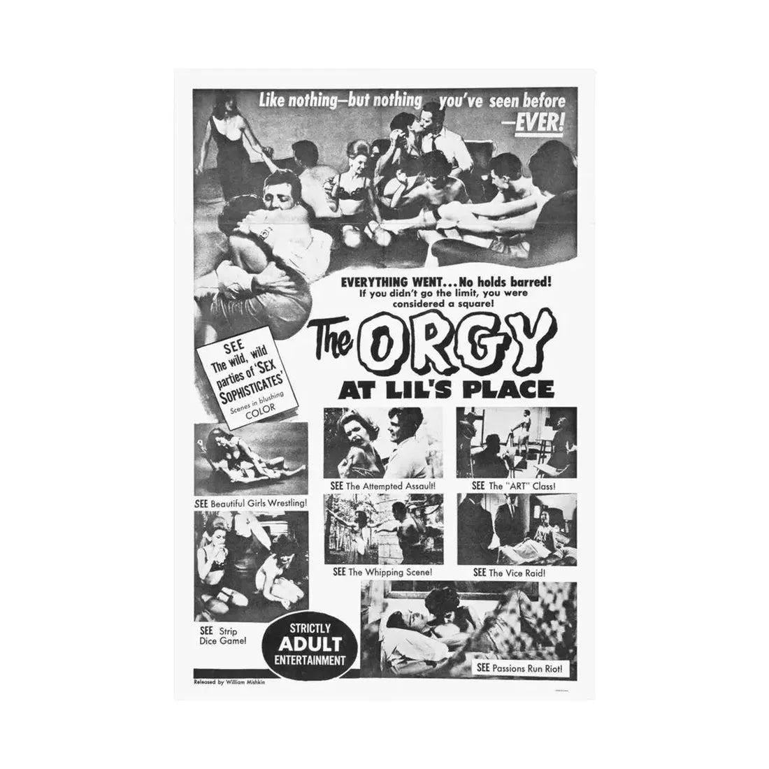 THE ORGY AT LIL'S PLACE 1963 - Paper Movie Poster - The Sticker Space
