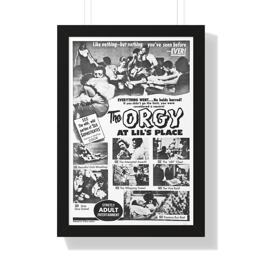 THE ORGY AT LIL'S PLACE 1963 - Framed Movie Poster-16″ x 24″-The Sticker Space