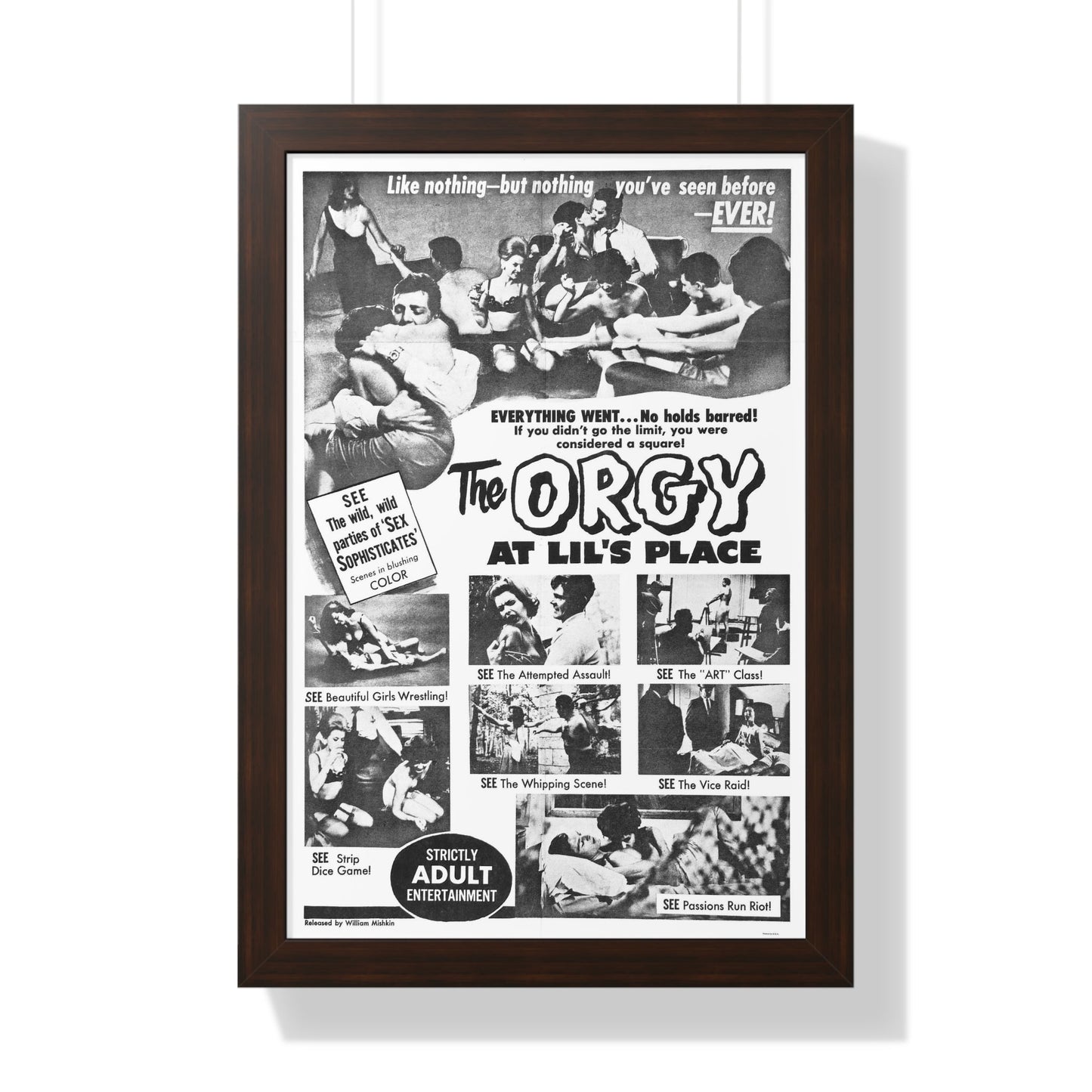 THE ORGY AT LIL'S PLACE 1963 - Framed Movie Poster-16″ x 24″-The Sticker Space