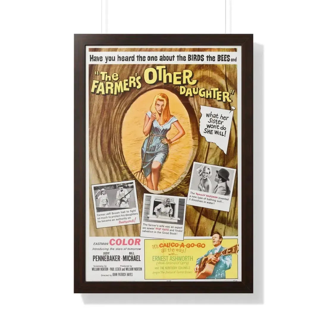 THE OTHER FARMER'S DAUGHTER 1965 - Framed Movie Poster 20" x 30" Walnut - The Sticker Space
