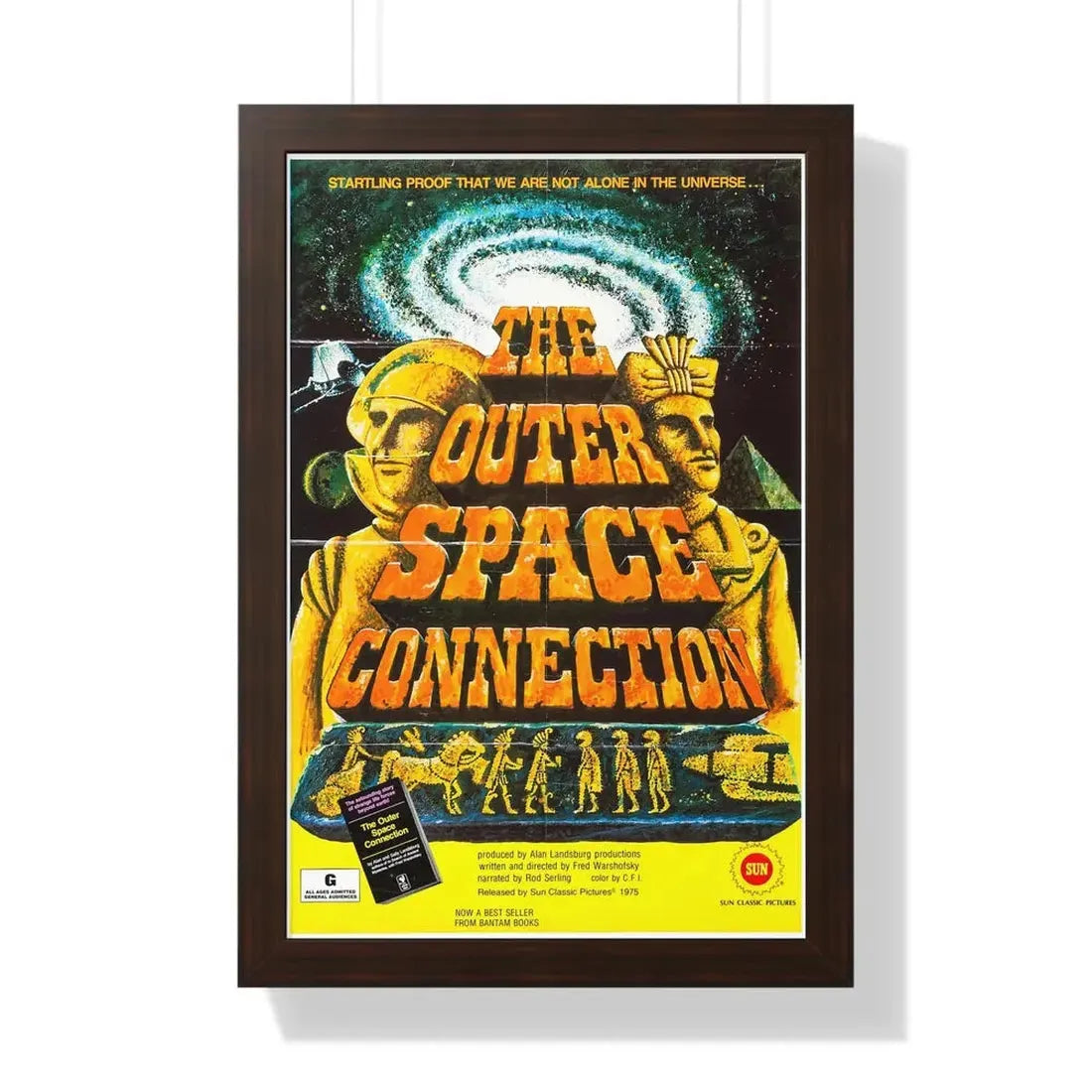THE OUTER SPACE CONNECTION 1975 - Framed Movie Poster 16″ x 24″ Walnut - The Sticker Space