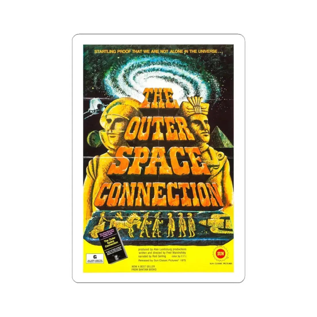 THE OUTER SPACE CONNECTION 1975 Movie Poster - STICKER Vinyl Kiss-Cut Decal 3 Inch White - The Sticker Space
