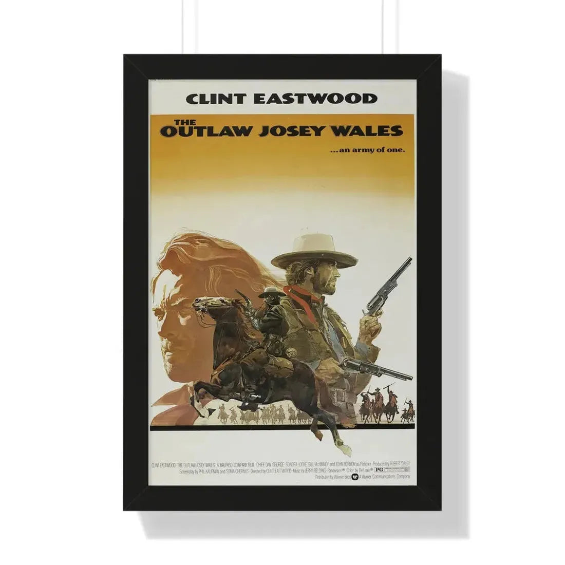 THE OUTLAW JOSEY WALES 1976 - Framed Movie Poster 16″ x 24″ Black - The Sticker Space