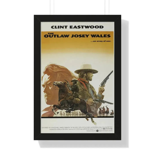 THE OUTLAW JOSEY WALES 1976 - Framed Movie Poster 16″ x 24″ Black - The Sticker Space