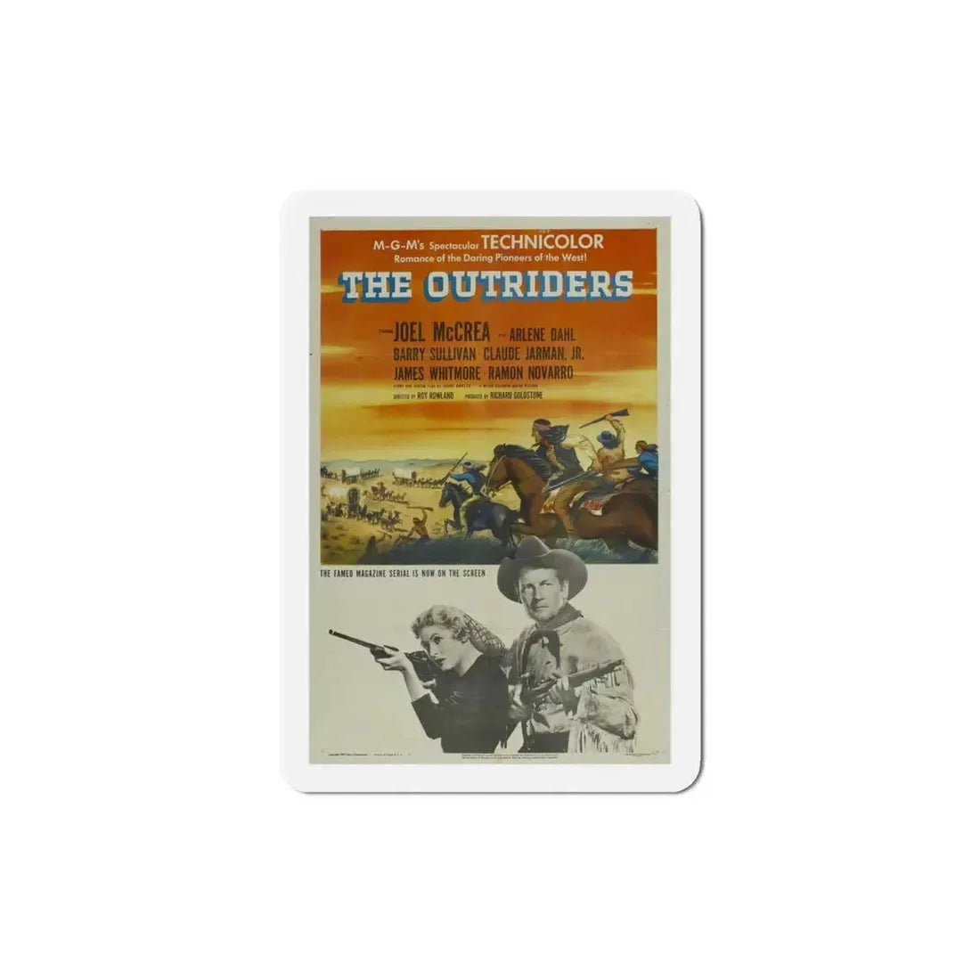 The Outriders 1950 Movie Poster Refrigerator Magnet 4 Inch - The Sticker Space