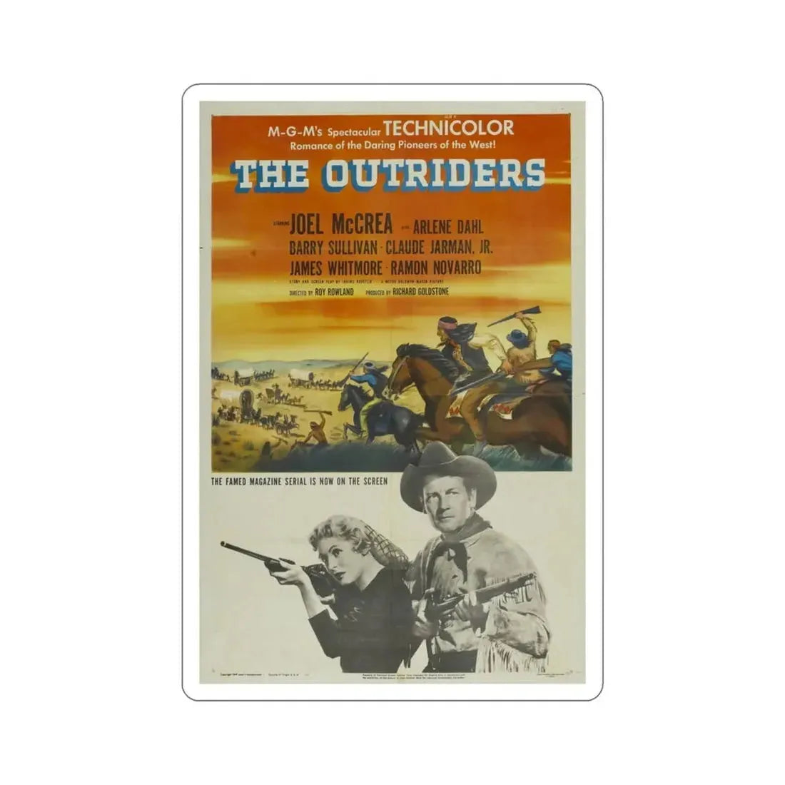The Outriders 1950 Movie Poster STICKER Vinyl Die-Cut Decal 3 Inch - The Sticker Space