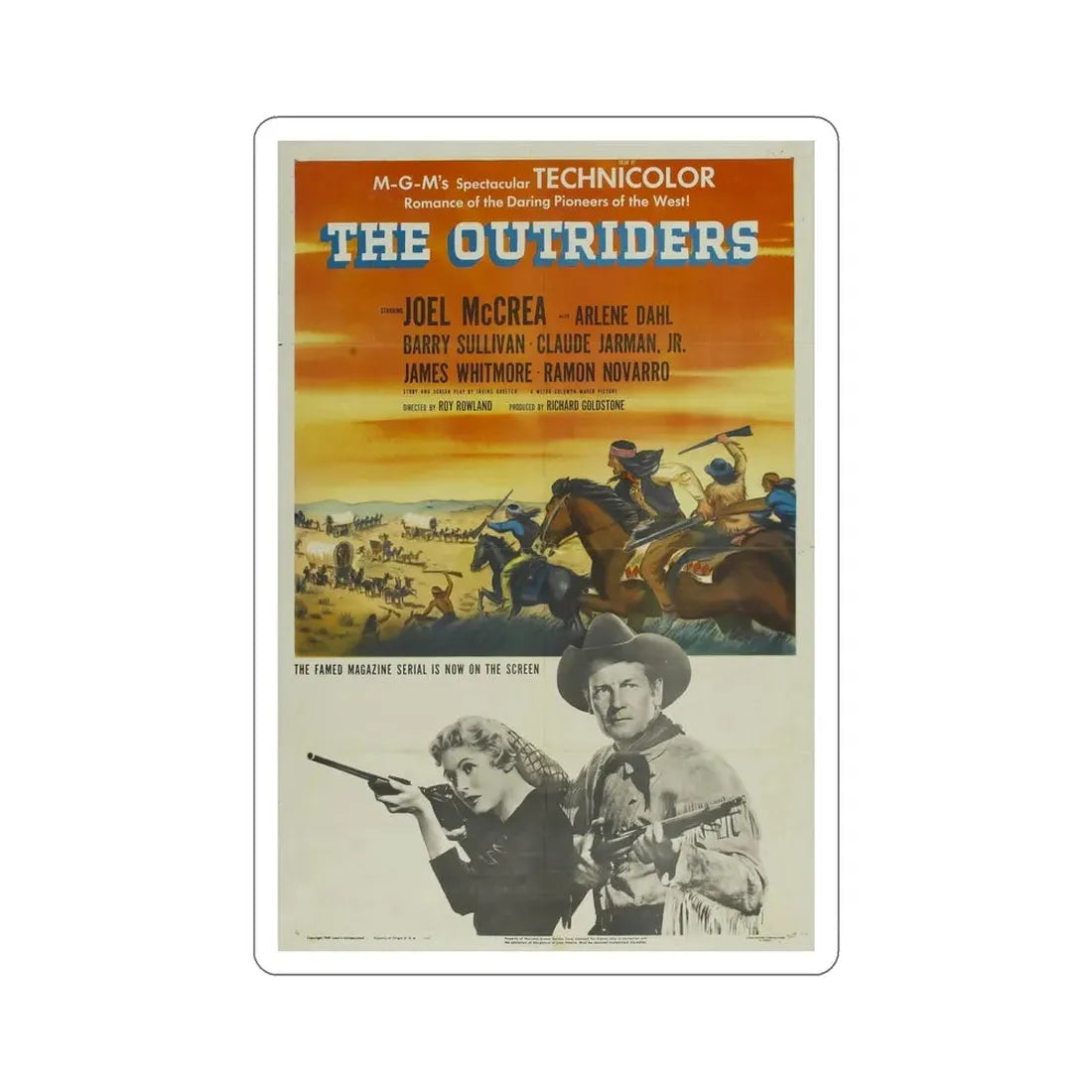 The Outriders 1950 Movie Poster STICKER Vinyl Die-Cut Decal 6 Inch - The Sticker Space