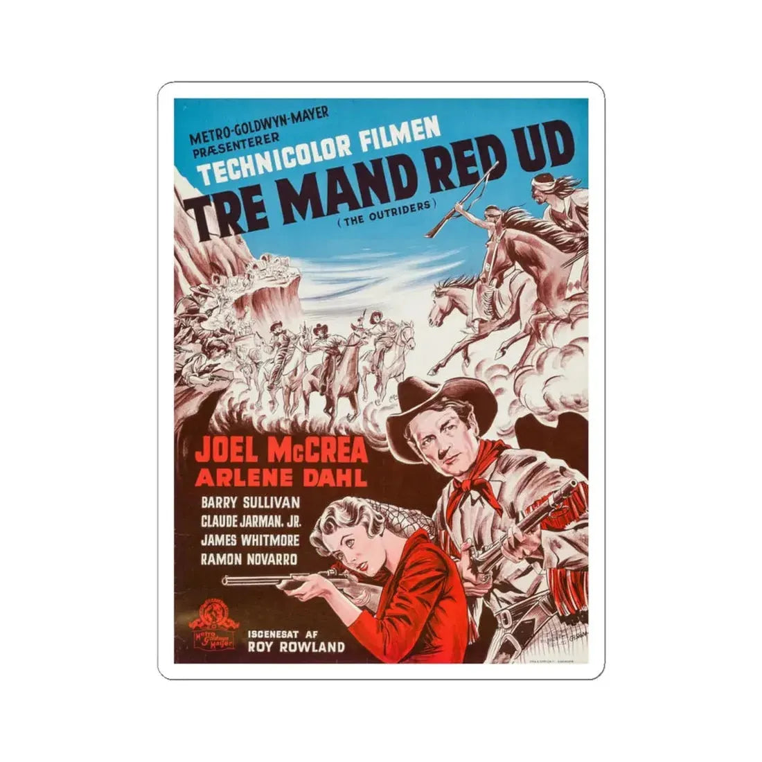 The Outriders 1950 v2 Movie Poster - STICKER Vinyl Kiss-Cut Decal 6 Inch White - The Sticker Space