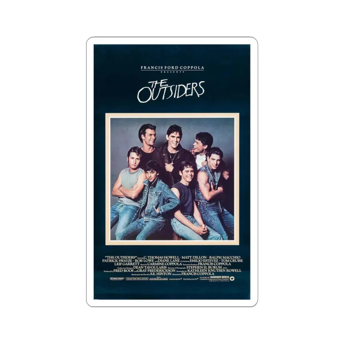 The Outsiders 1983 Movie Poster - STICKER Vinyl Kiss-Cut Decal 4 Inch White - The Sticker Space