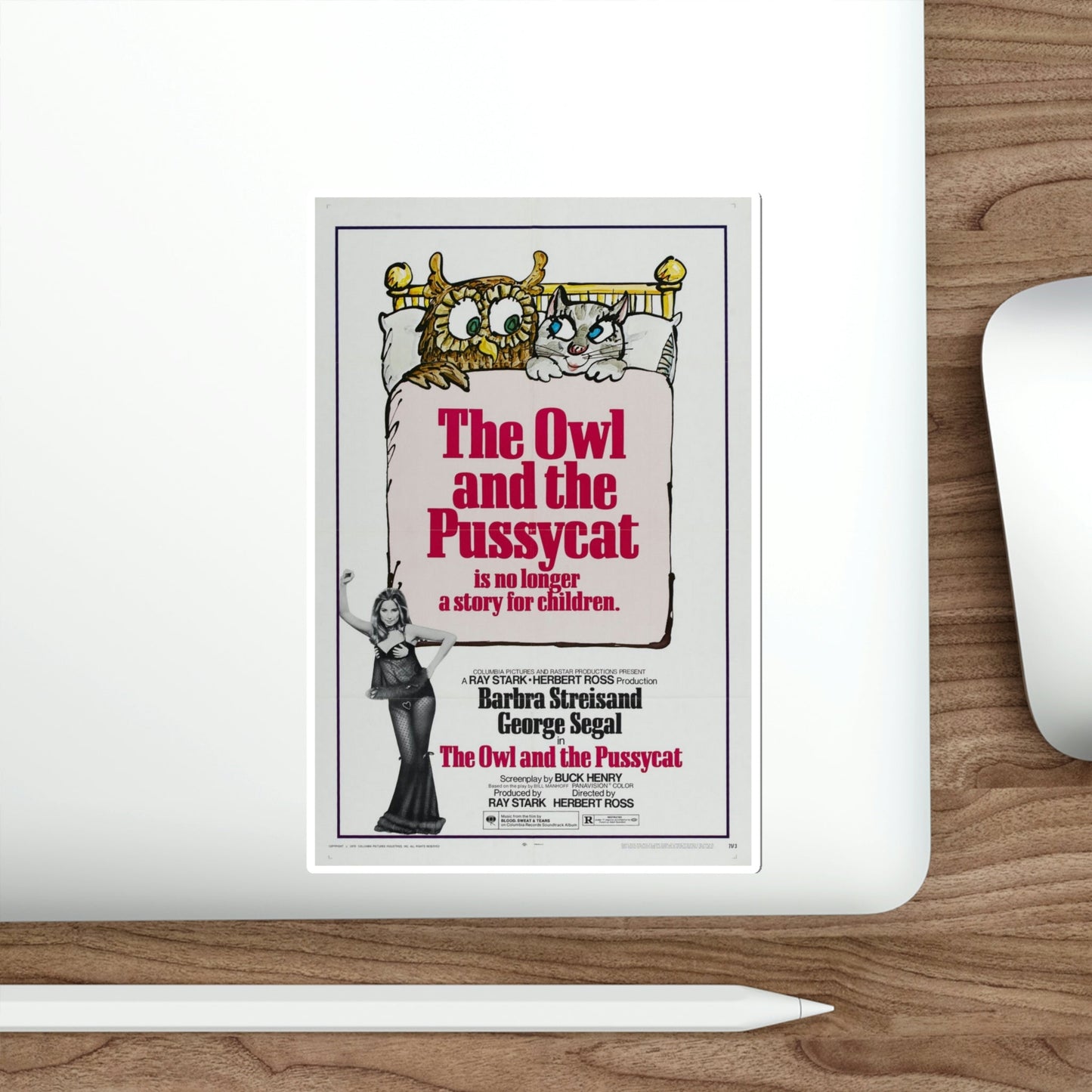 The Owl and the Pussycat 1970 Movie Poster STICKER Vinyl Die-Cut Decal-The Sticker Space