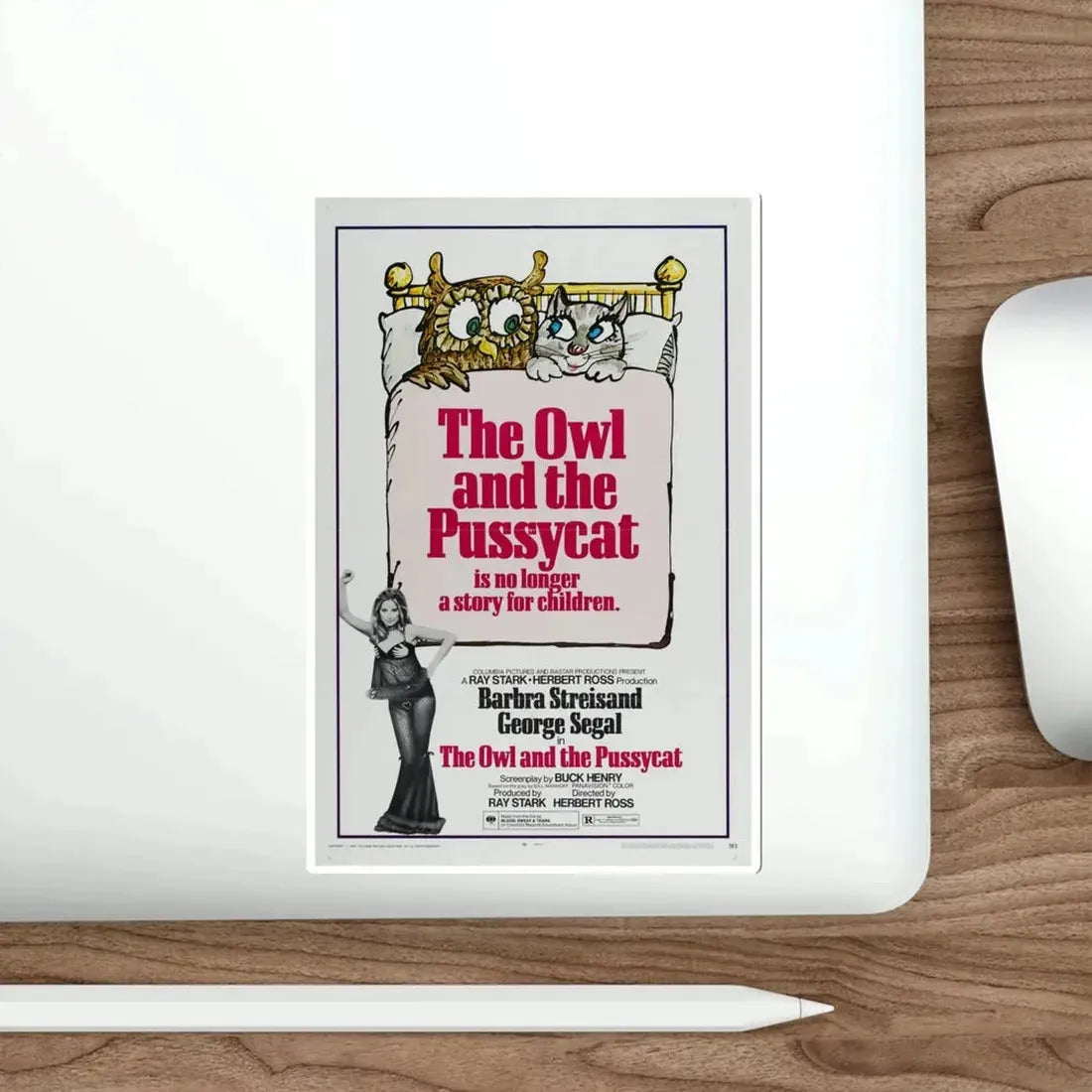 The Owl and the Pussycat 1970 Movie Poster STICKER Vinyl Die-Cut Decal - The Sticker Space