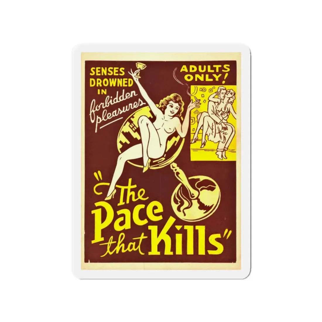 THE PACE THAT KILLS (COCAINE) 1935 Movie Poster - Refrigerator Magnet 3 Inch Die-Cut - The Sticker Space